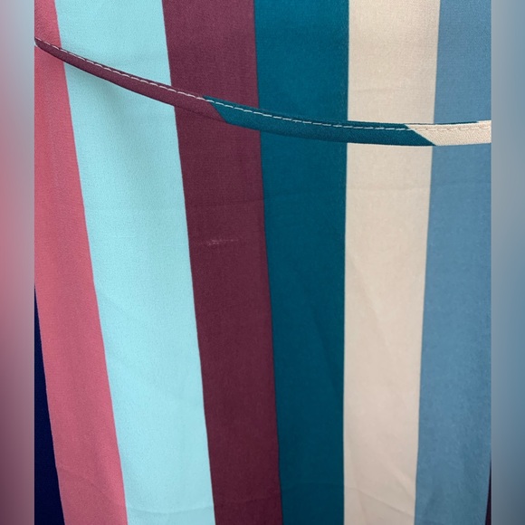 NWT Lulu’s Erina Mauve Multi Stripe Belted Midi Slip Dress - Picture 5 of 7